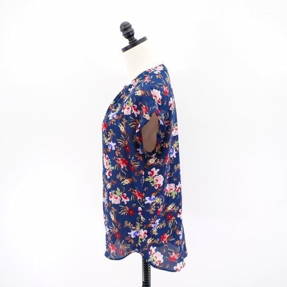 Philosophy Blue Red Green Medium Sheer Lightweight Blouse Top Sleeveless V-Neck - Picture 4 of 8